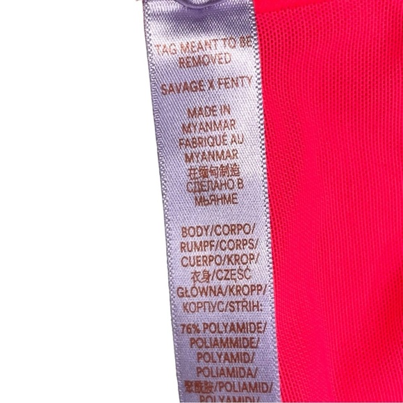 Savage X Fenty Hot Fluorescent Pink Not Sorry Half Cup Lace Detail Bra size 40DD - Picture 11 of 13